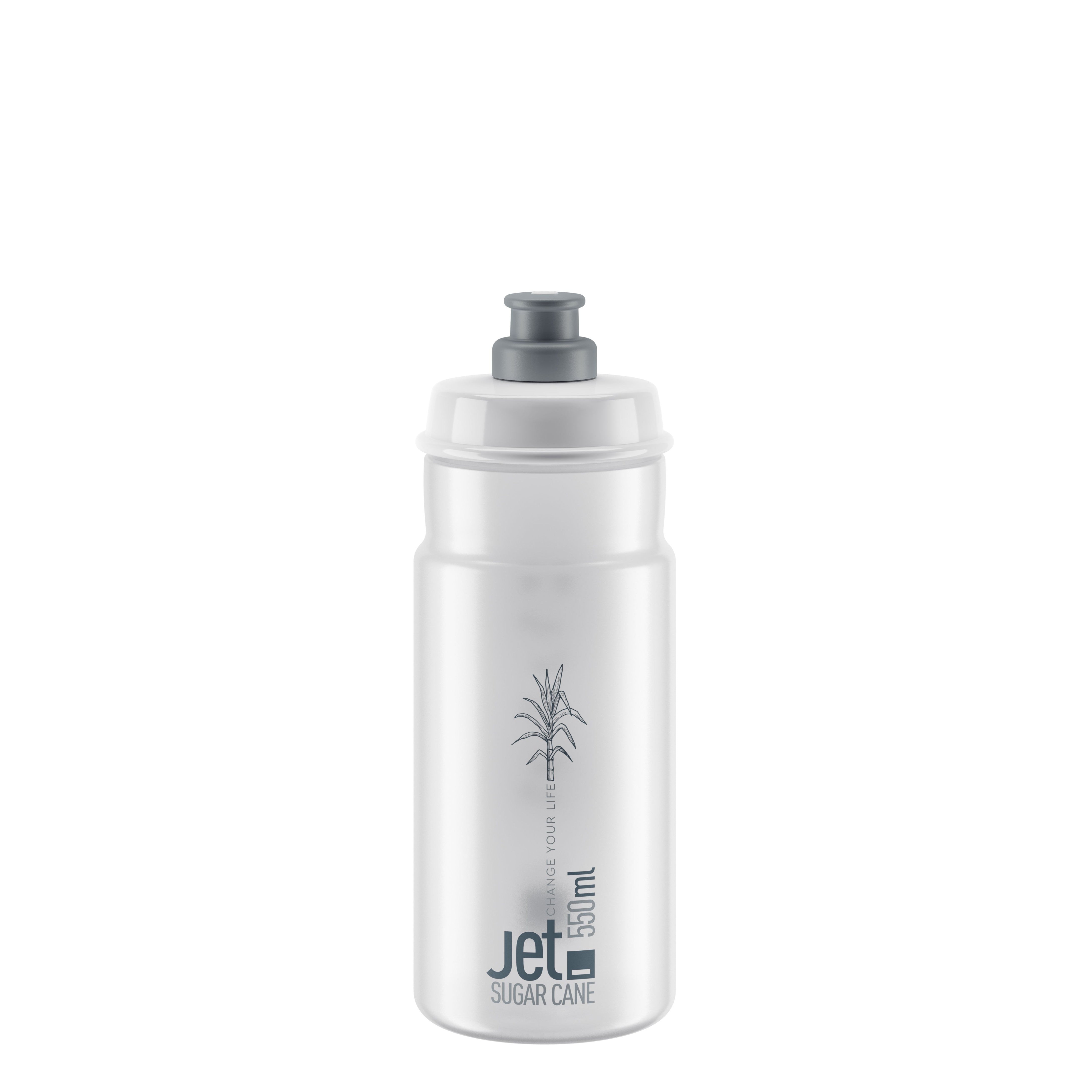 Bidon Elite Jet Sugar Cane Transparente/Logo Gris 550ml