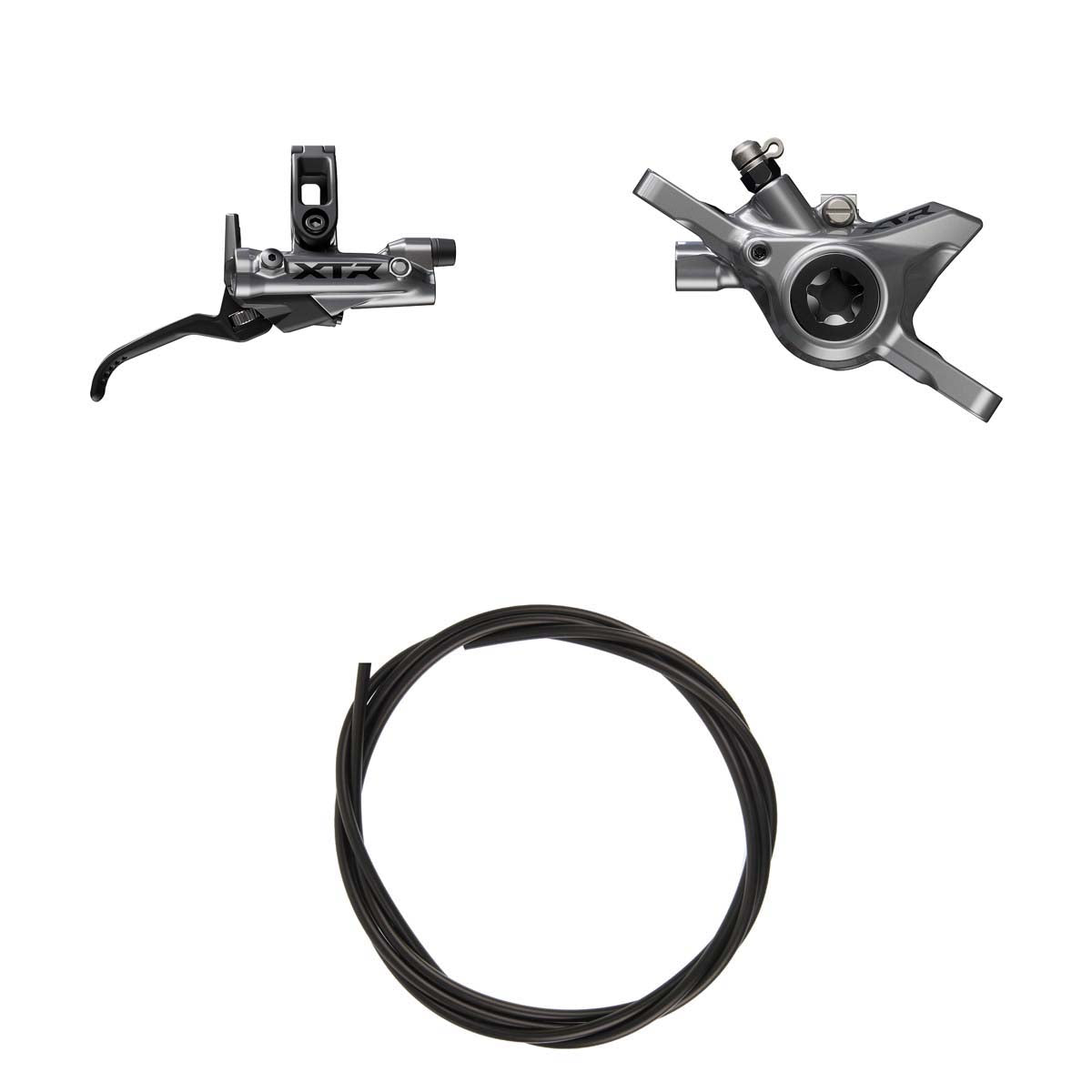 Kit Freno Disco Hidráulico Shimano XTR BR-M9200/BL-M9220 Trasero/Derecho Resina Sin Aletas/Adaptador Latiguillo 1700mm Negro