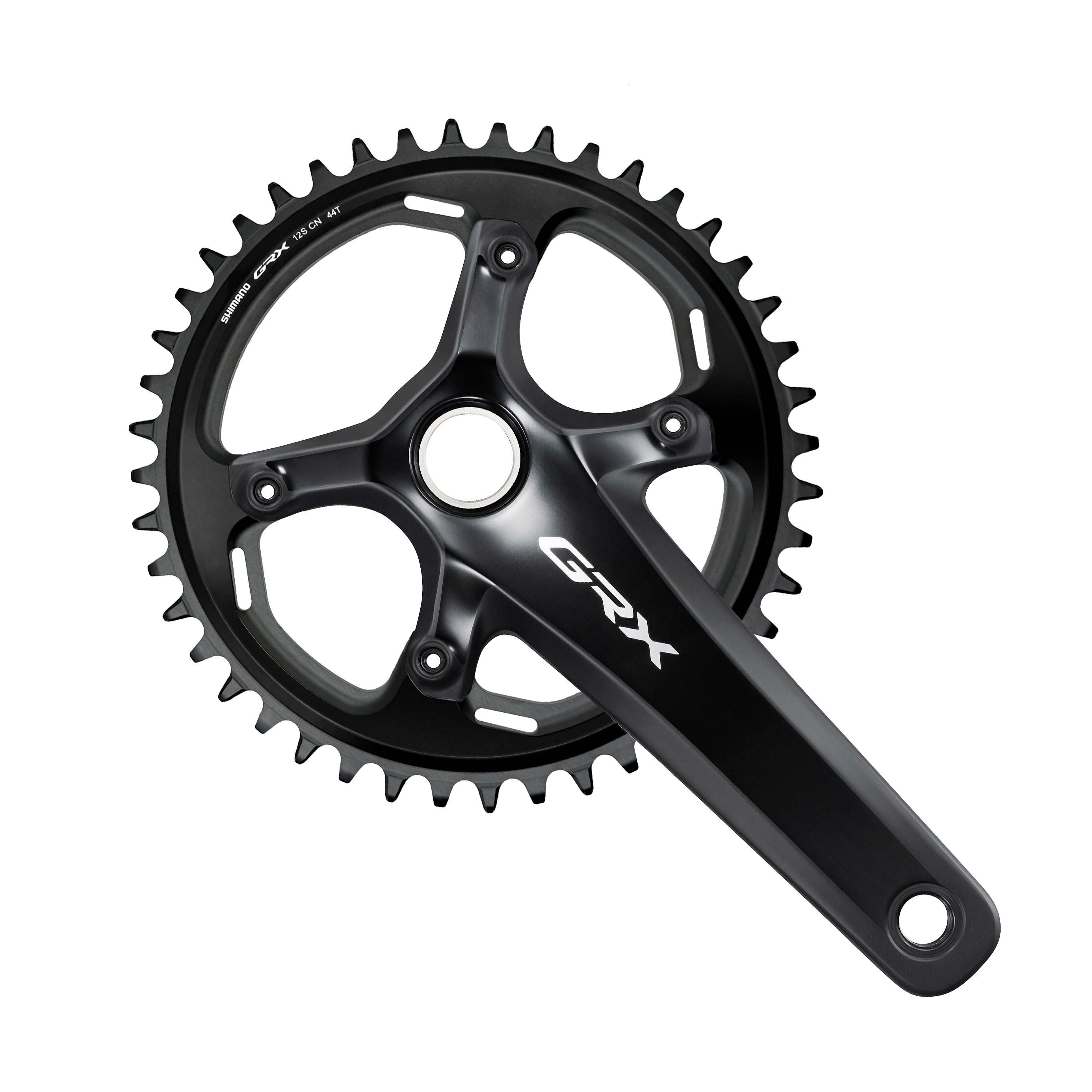Juego Bielas/Plato Shimano GRX FC-RX820-1 Hollowtech II 44d 12v Sin Cazoletas Negro