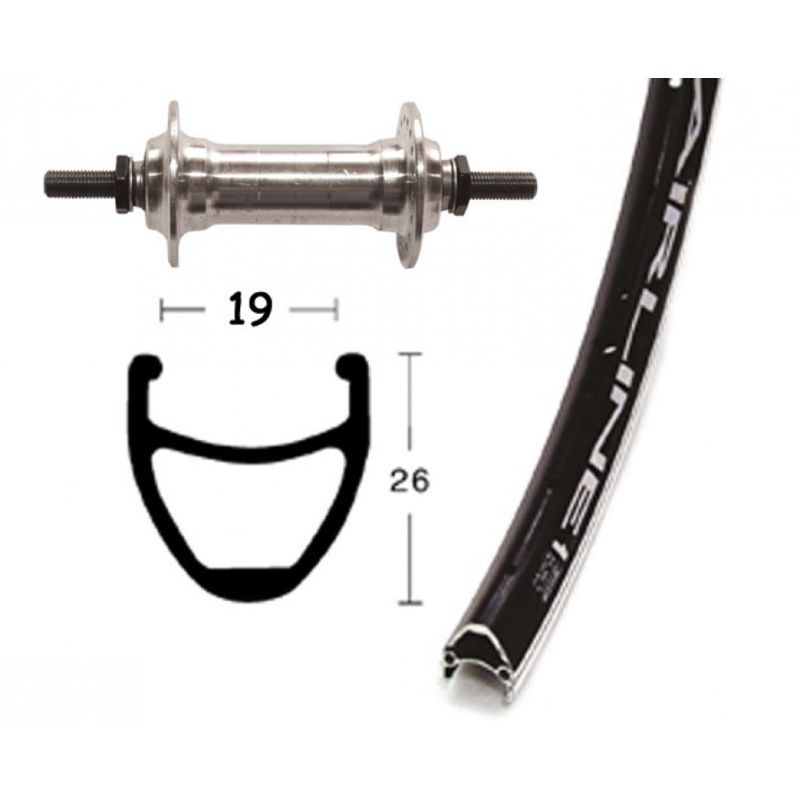 Rueda Delantera Winora Vuelta Airline Eje Macizo 100mm Negro