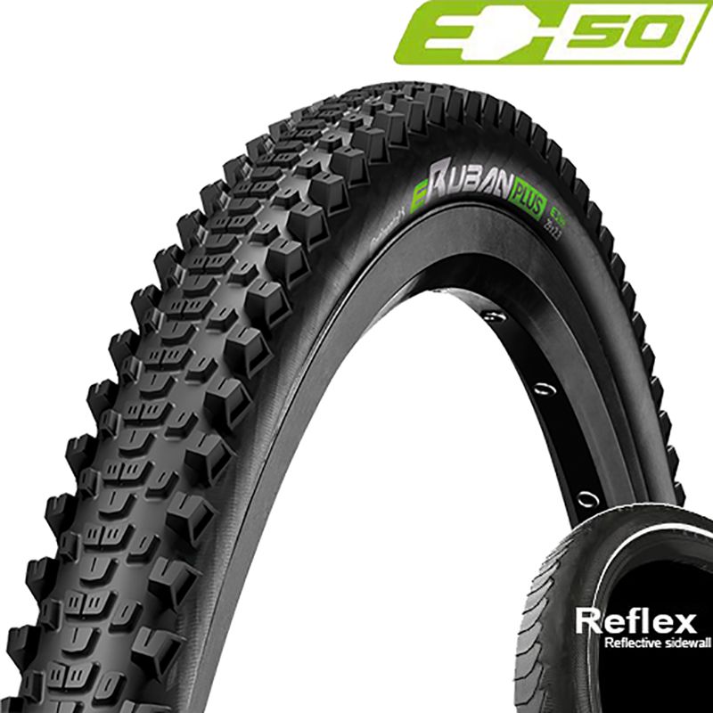 Cubierta Continental E-Ruban Plus Rigida Negro Reflectante