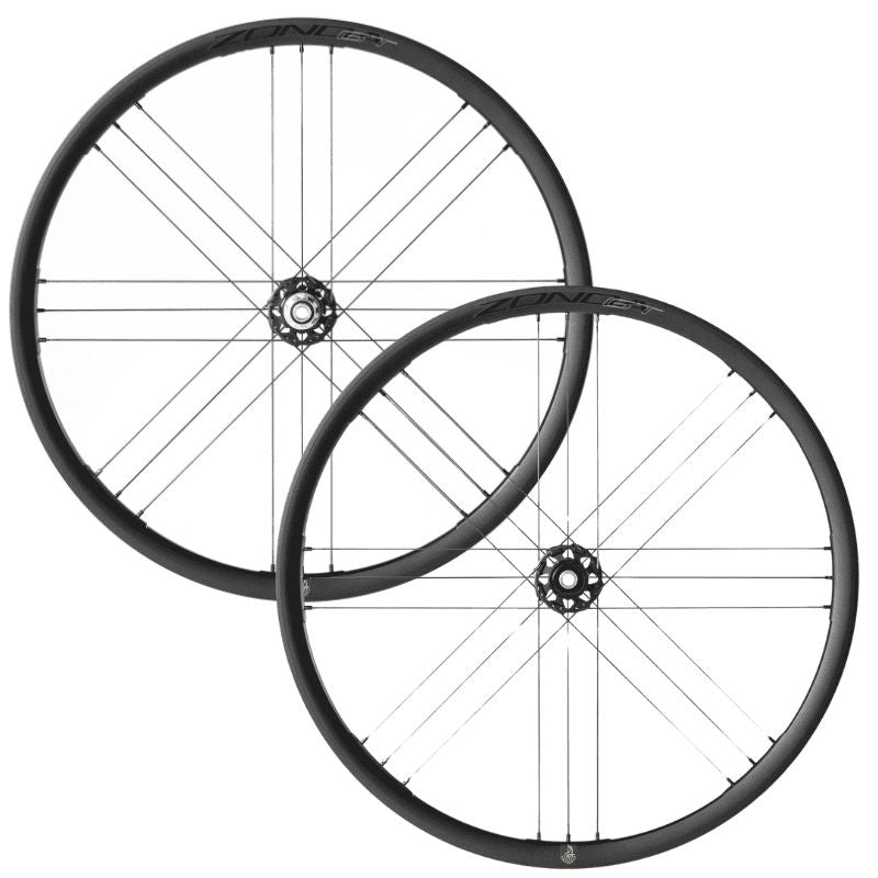 Juego Ruedas Campagnolo Zonda GT 2WF C23 Tubeless Ready Freno Disco Center Lock HG11 Aluminio Negro Negro