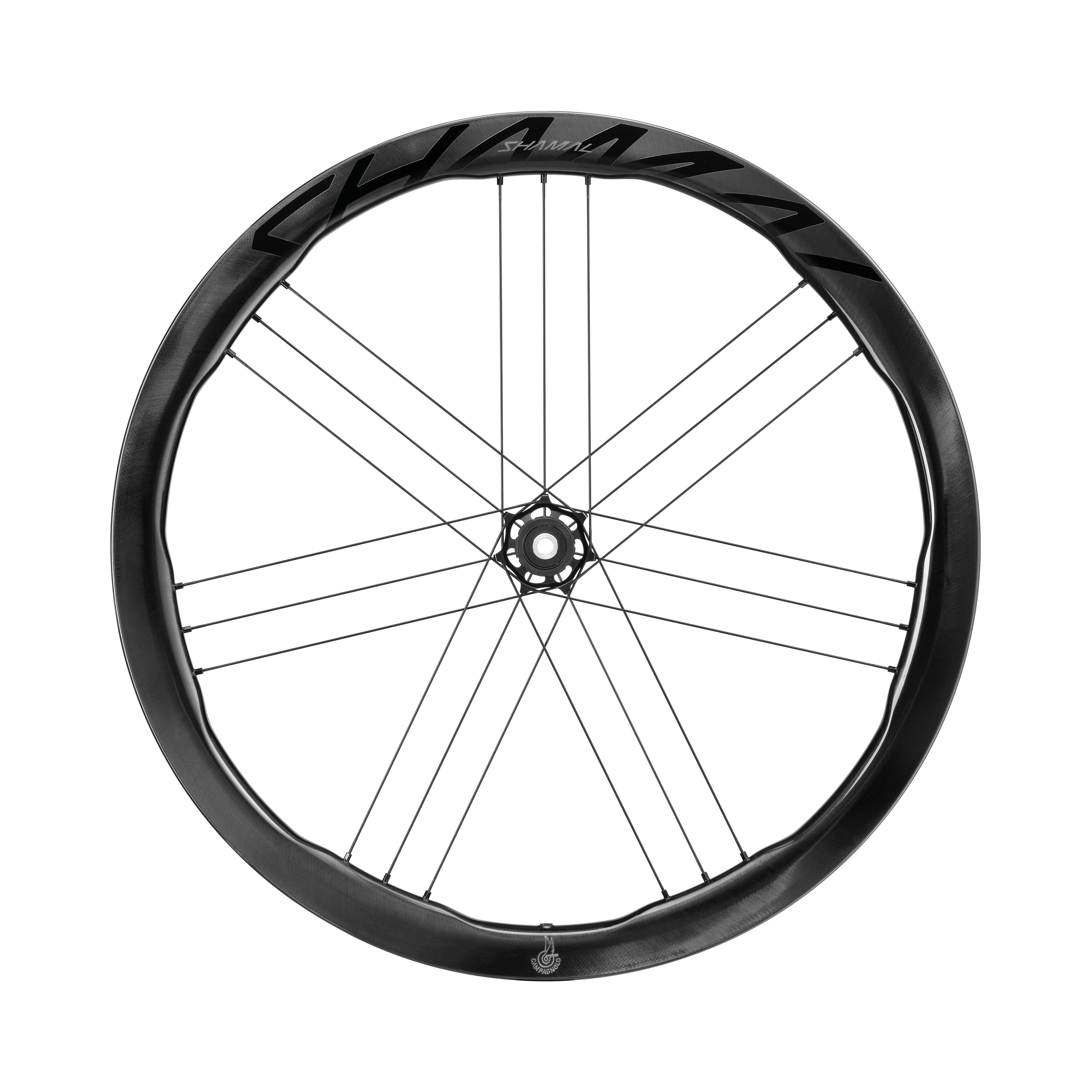 Juego Ruedas Campagnolo Shamal Dual Profil C23 2WF Freno Disco Tubeless Ready Shimano HG11 Carbono Negro