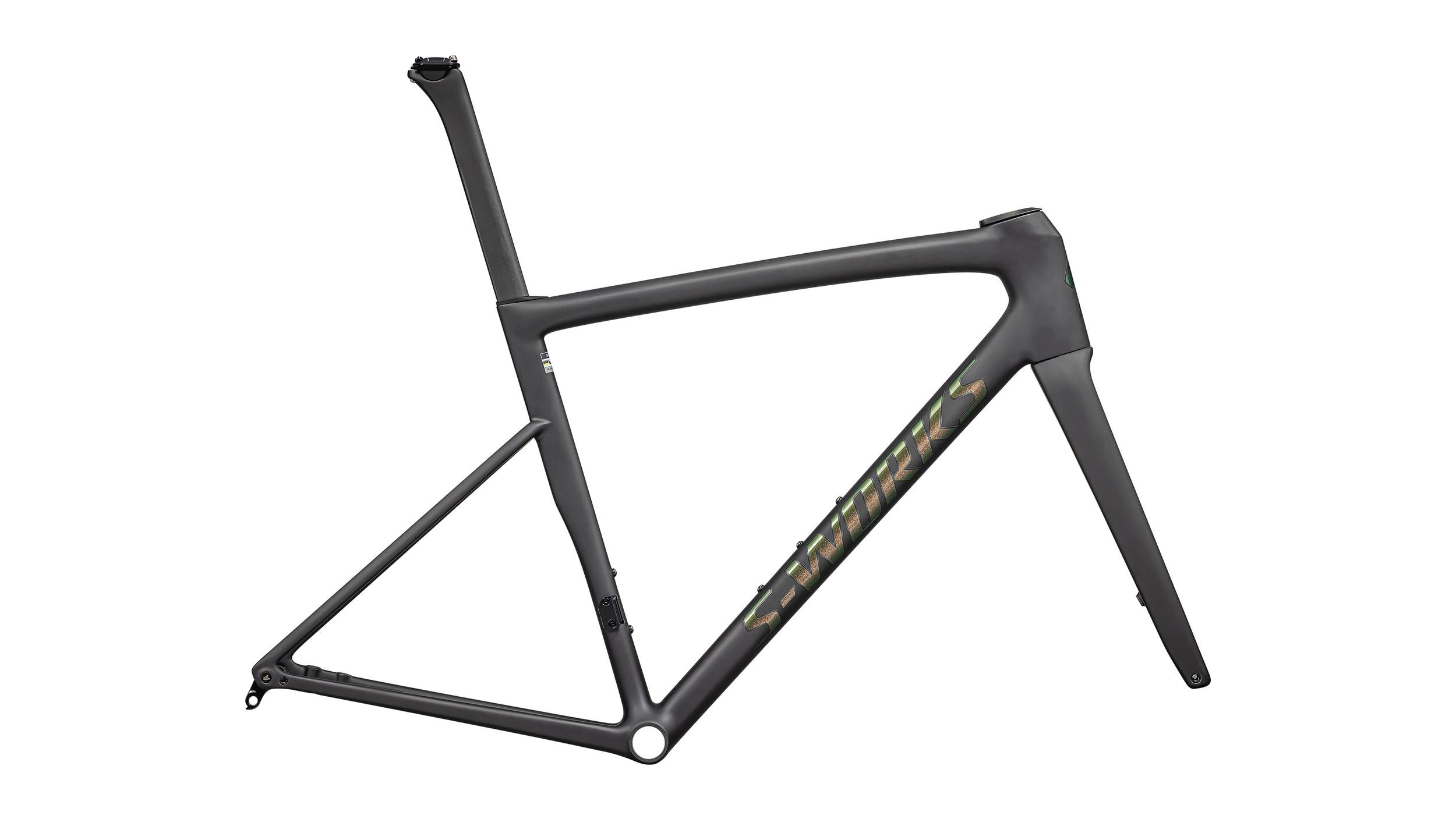 Cuadros Bicicleta Carretera S-Works Tarmac SL8 RTP Cuadro Carretera Specialized 2025 Satin Carbon Rtp/Silver To Green Pearl #2
