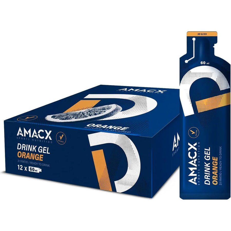 Geles Energéticos Bebibles Amacx Drink Gel Naranja Caja 12uds Azul