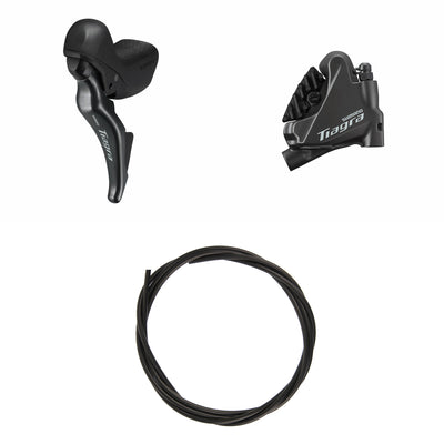 Kit Freno Disco Hidráulico Shimano Tiagra BR-4770/ST-4725 Delantero/Izquierdo Resina Aletas Adaptador 160mm Latiguillo 1000mm Negro #2