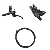 Zestaw hydraulicznych hamulców tarczowych Shimano Deore BR-M6100/BL-M6100 Przód/Lewy Żywica bez żeberek/Adapter Przewód 1000mm Czarny