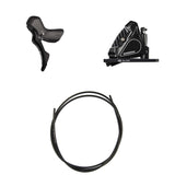 Zestaw hydraulicznych hamulców tarczowych Shimano Tiagra BR-RS405/ST-R4020 przód/lewy żywica z żeberkami 160mm adapter wąż 1000mm czarny