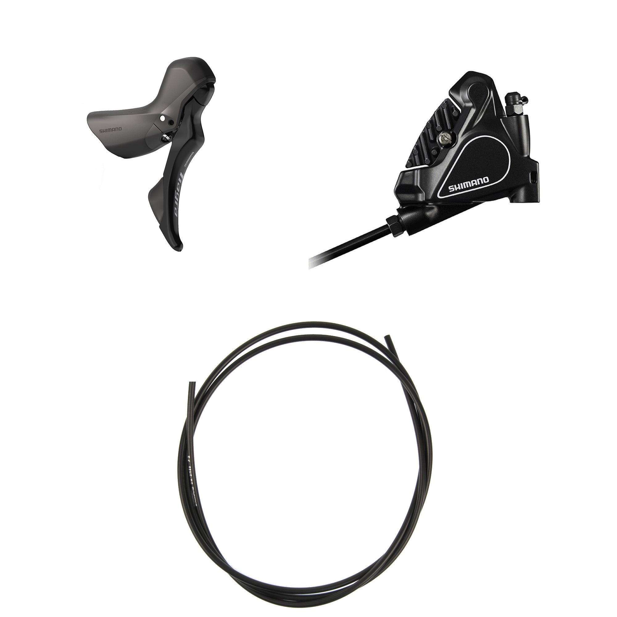 Kit Freno Disco Hidráulico Shimano Tiagra BR-RS405/ST-R4020 Trasero/Derecho Resina Aletas Sin Adaptador Latiguillo 1700mm Negro #2