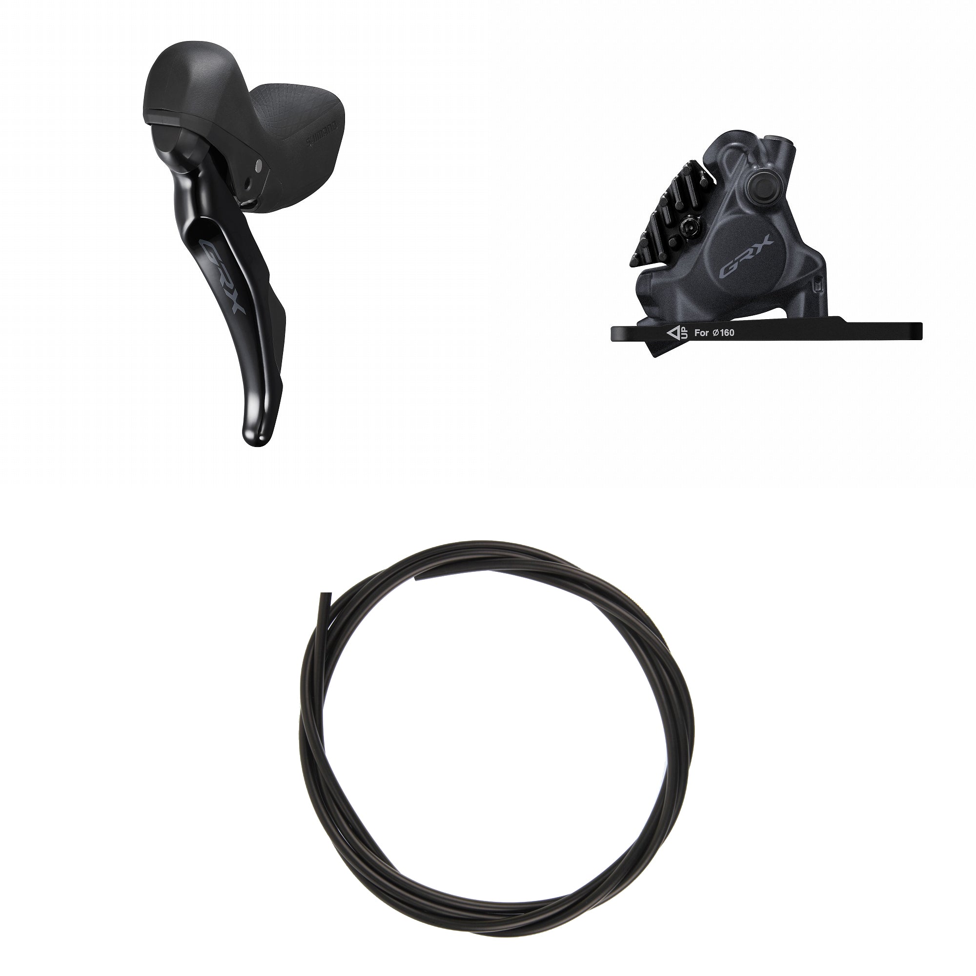 Kit Freno Disco Hidráulico Shimano GRX BR-RX410/ST-RX400 Delantero/Izquierdo Resina Aletas Adaptador 160mm Latiguillo 1000mm Negro #2