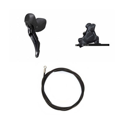 Kit Freno Disco Hidráulico Shimano GRX BR-RX410/ST-RX400 Delantero/Izquierdo Resina Aletas Adaptador 160mm Latiguillo 1000mm Negro