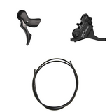 Zestaw hydraulicznych hamulców tarczowych Shimano Cues BR-U6030/ST-U6030 Przód/Lewy Żywica bez żeberek 160mm Adapter 1000mm Przewód Czarny