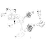 Sram XX T-Type Eagle AXS Zestaw Pinów/Śrub Górnej/Dolnej Obudowy Czarny