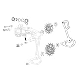 Wewnętrzna Klatka Tylnej Przerzutki Sram Red Xplr AXS E1 Carbon Śruby Aluminiowe Czarna