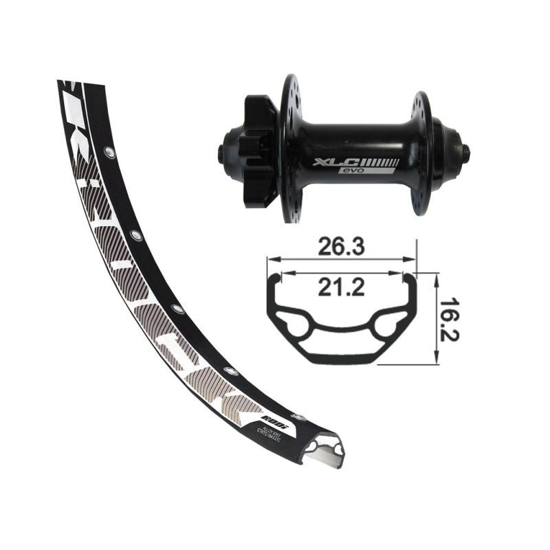 Rueda Delantera XLC Cierre Rápido Eje 100mm 6 Agujeros Negro