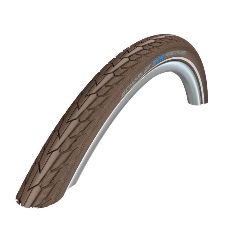 Cubierta Schwalbe Road Cruiser 28x1.75 K-Guard Green Compound HS484 Twinskin Rigida Café Reflectante