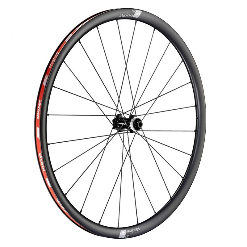 Juego Ruedas Vision SC30 Freno Disco Center Lock Cubierta Tubeless Ready Shimano 11v Carbono Negro