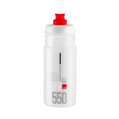 Bidon Elite Jet Plus Blanco Logo Rojo 550ml