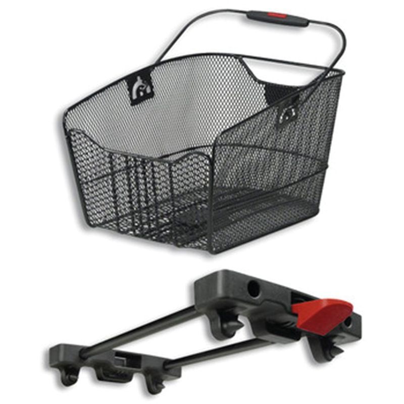 Cesta Trasera Klickfix CityMax Racktime Placa Adaptadora Incluida Malla Estrecha 23x22.5x36cm Negro