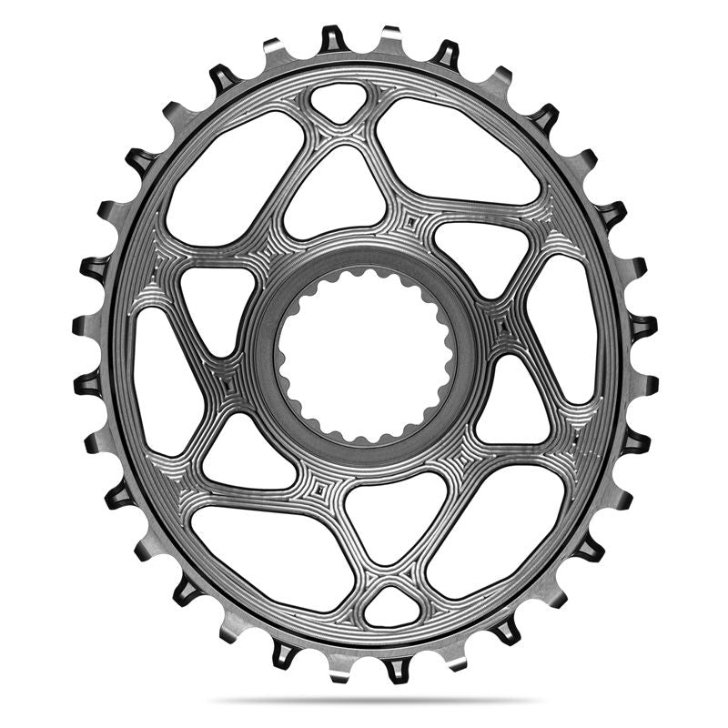 Plato Absolute Black Ovalado Direct Mount Shimano XTR Aluminio Gris