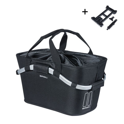 Cesta Trasera Basil Classic Carry All Placa MIK 2.0 22L 38x20.5x17.5cm Poliéster Negro