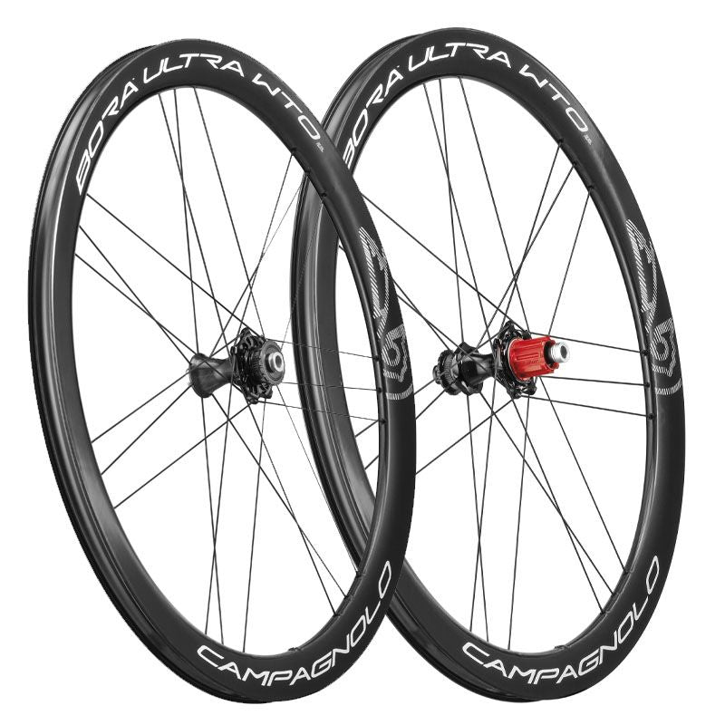 Juego Ruedas Campagnolo Bora Ultra WTO 45 2WF C23 TLR Freno Disco Center Lock N3W Carbono Team Edition Negro