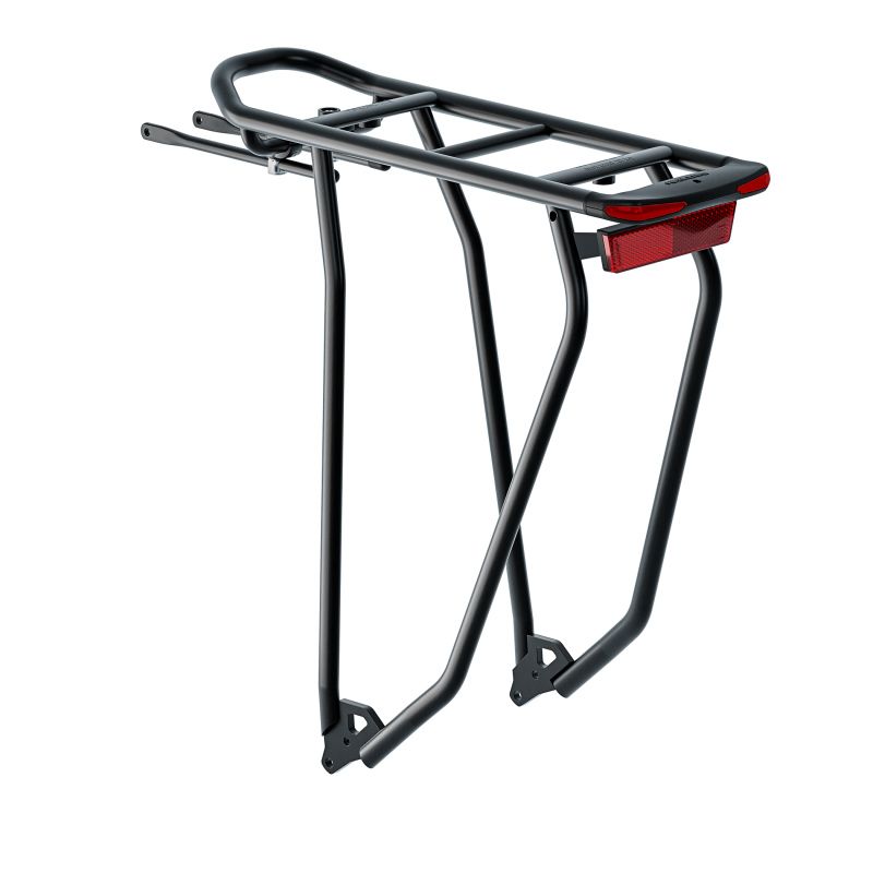 Portabultos Trasero Racktime Gleamit 2.0 Tour AC Snapit 2.0 26-28" Luz Integrada Aluminio Negro