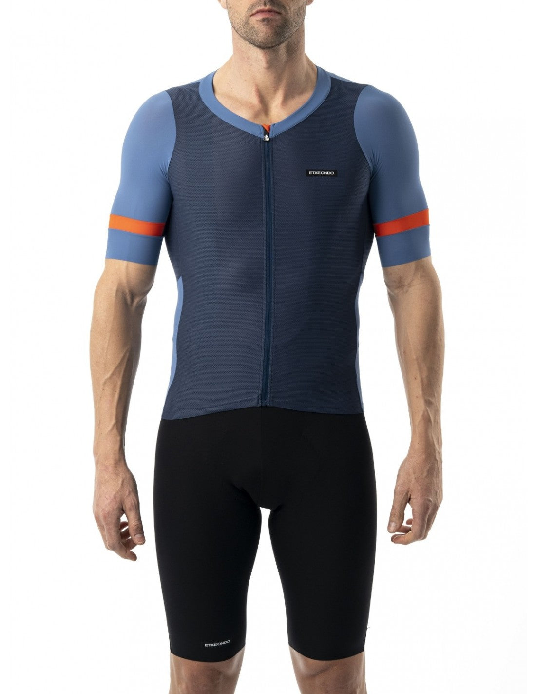 Mendi Maillot Manga Corta Etxeondo Hombre Azul/Naranja